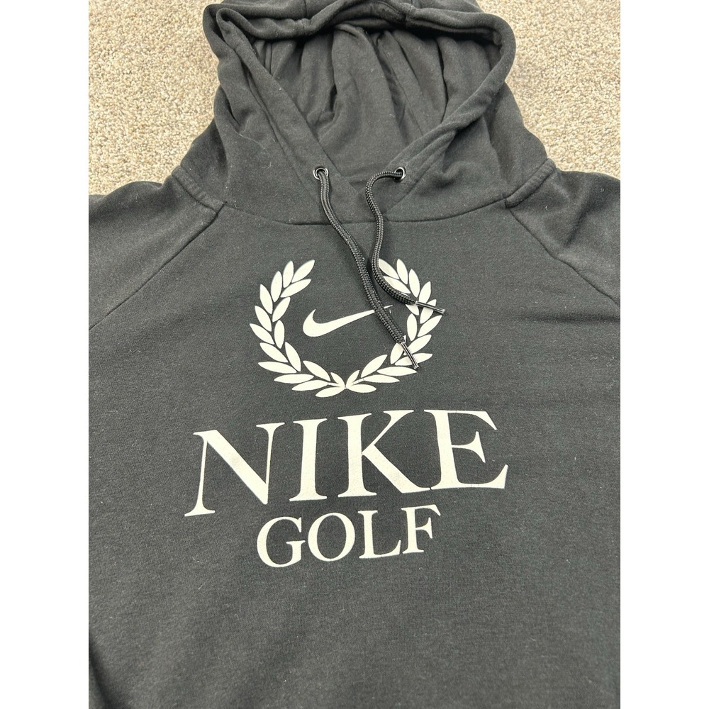 Nike Golf Hoodie Size Medium Club Fleece Pullover Sweatshirt Swoosh Black